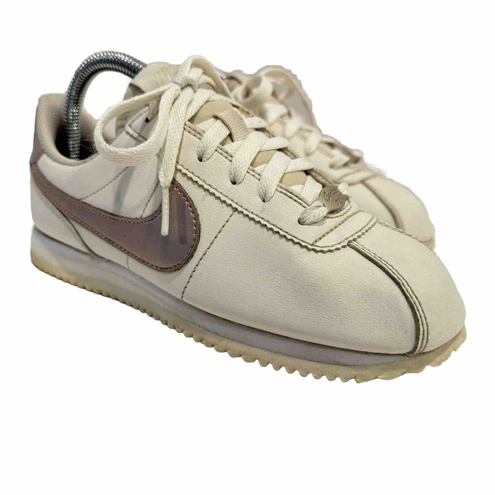 Nike Cortez Basic Leather Cream Metallic Bronze Swoosh Youth Classic L.A. Shoes